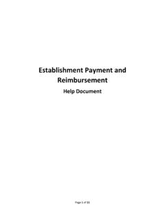 Establishment Payment and Reimbursement