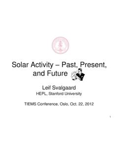 Solar Activity &#226; Past, Present, and Future - leif.org