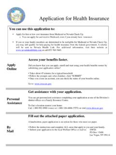 Application for Health Insurance - Nevada