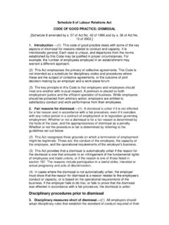 Schedule 8 LRA Code of Good Practice Dismissal