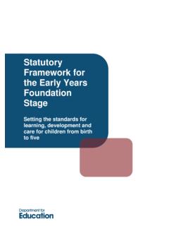 Statutory Framework for the Early Years Foundation Stage
