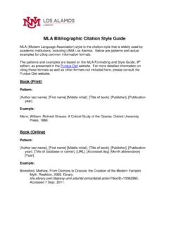 MLA Bibliographic Citation Style Guide - UNM Los Alamos