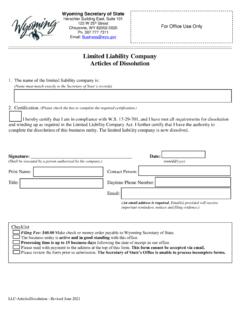Limited Liability Company Articles of Dissolution