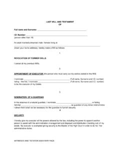 LAST WILL AND TESTAMENT OF - Legal Aid