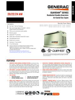 20/22/24 kW Residential Standby Generators Air-Cooled Gas ...