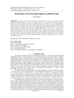 Brain Drain: Socio-Economic Impact on Indian Society - IJHSSI