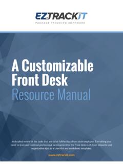 A Customizable Front Desk Resource Manual - EzTrackIt