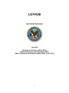 LGY HUB User Guide Document - Veterans Affairs
