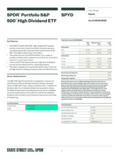 Fact Sheet Portfolio S&amp;P SPYD Equity 500 High Dividend ETF ...