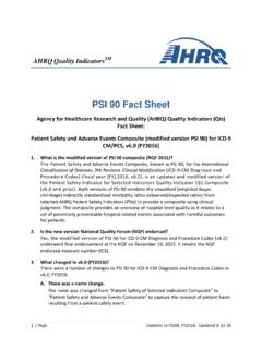 PSI 90 Fact Sheet - AHRQ - Quality Indicators