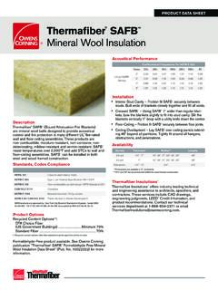 Thermafiber SAFB Mineral Wool Insulation