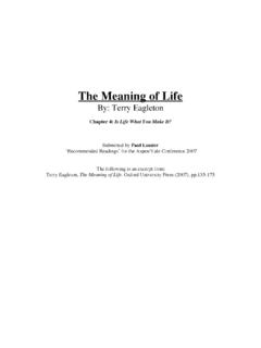 The Meaning of Life - Yale School of Forestry ...
