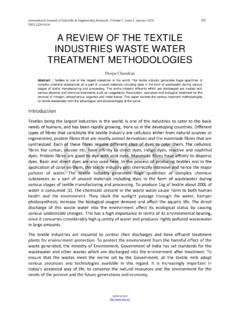 A Review of the Textile Industries Waste Water Treatment ...