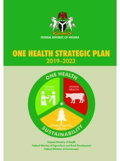 ONE HEALTH STRATEGIC PLAN - ncdc.gov.ng