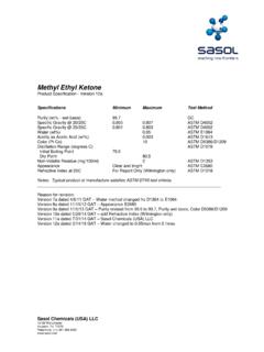 Methyl Ethyl Ketone - SasolTechData.com