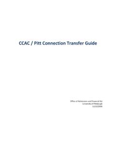 CCAC / Pitt Connection Transfer Guide