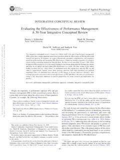 Evaluating the Effectiveness of Performance Management