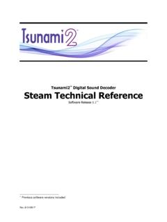 Tsunami2 Digital Sound Decoder Steam Technical Reference