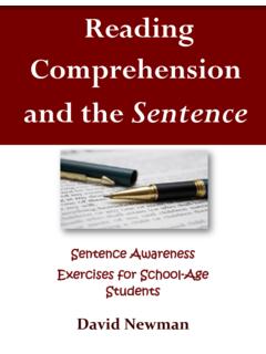 The Sentence in Reading Comprehension and the …