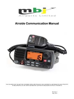 Airside Communication Manual - Sangster International Airport