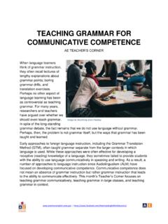 Teaching Grammar for Communicative Competence