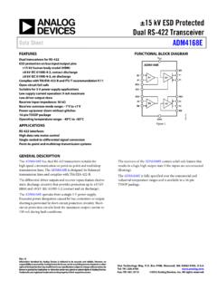 &#177;15 kV ESD Protected Dual RS-422 Transceiver Data Sheet ...