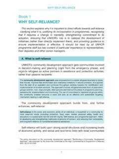 Book 1 WHY SELF-RELIANCE? - UNHCR