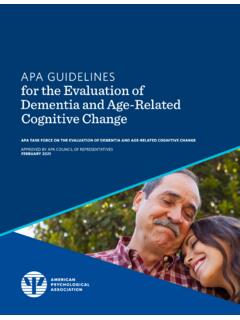APA Guidelines for the Evaluation of Dementia and Age …