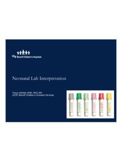 Neonatal Lab Interpretation - BCH Outreach