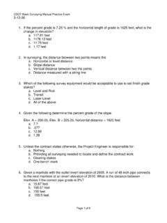 CDOT Basic Surveying Manual Practice Exam 3-13-06 1. If ...