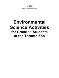Environmental Science Activities - Toronto Zoo
