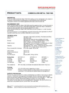 PRODUCT DATA COMBICOLOR&#174; METAL 7300/7400