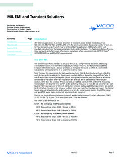 MIL EMI and Transient Solutions - Vicor Corporation