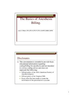 The Basics of Anesthesia Billing.