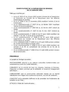 CONSTITUTION DE LA REPUBLIQUE DU SENEGAL …