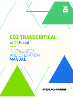 CO2 TRANSCRITICAL - Home - Kysor Warren