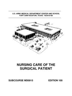 NURSING CARE OF THE SURGICAL PATIENT - …