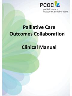 Palliative Care Outcomes Collaboration Clinical Manual
