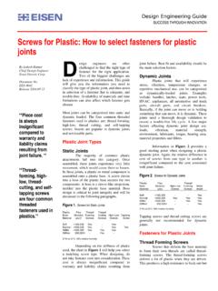 Screws for Plastic: How to select fasteners for plastic ...