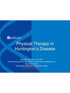 Physical Therapy in Huntington’s Disease