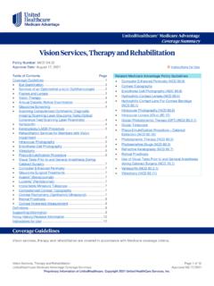 Vision Services, Therapy and Rehabilitation