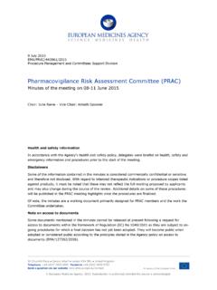 Pharmacovigilance Risk Assessment Committee …