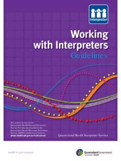 Working with Interpreters Guidelines - Queensland Health