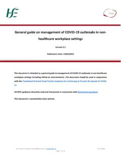 General guide on management of COVID-19 outbreaks in the ...