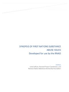 SYNOPSIS OF FIRST NATIONS SUBSTANCE ABUSE ISSUES ... - …