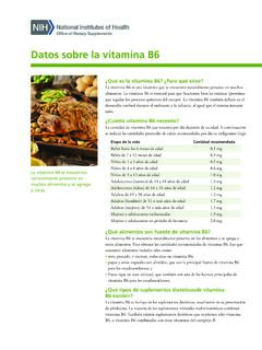 Datos sobre la vitamina B6 - National Institutes of Health