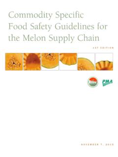 Commodity Specific Food Safety Guidelines for the Melon ...