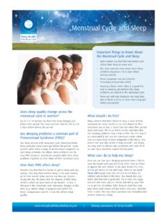 Menstrual Cycle and Sleep - Sleep Health Foundation