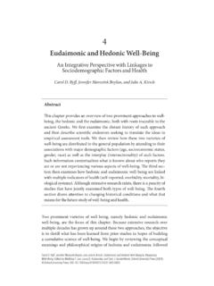 Eudaimonic and Hedonic Well- Being