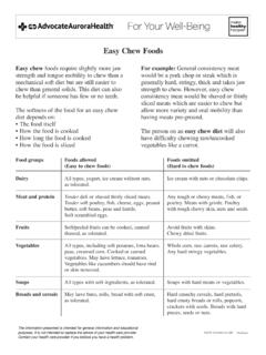 Easy Chew Foods - Aurora Health Care